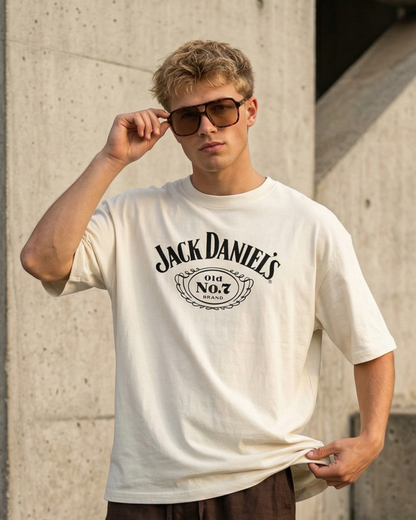JD Old No. 7 – Off-White Oversized Tee