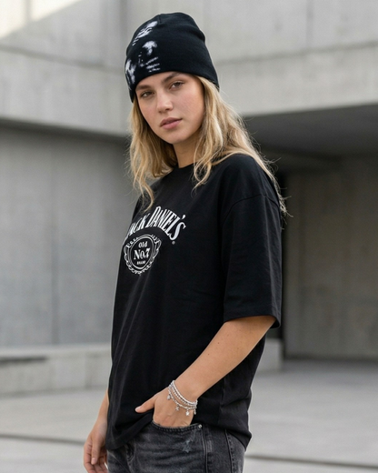 JD Old No. 7 – Black Oversized Tee