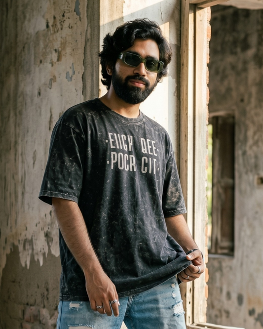 F Off - Acid Washed Oversized Tee
