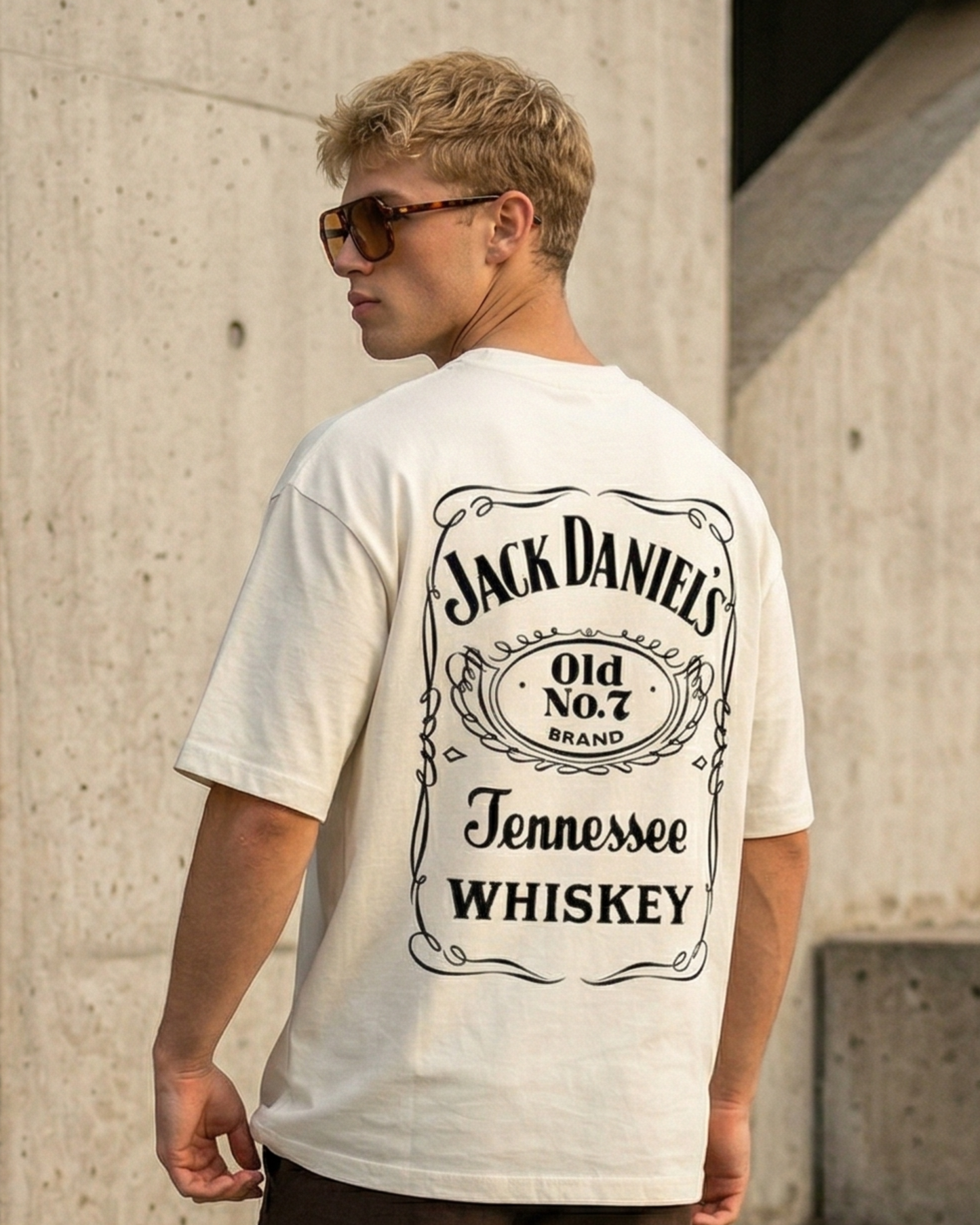 JD Old No. 7 – Off-White Oversized Tee