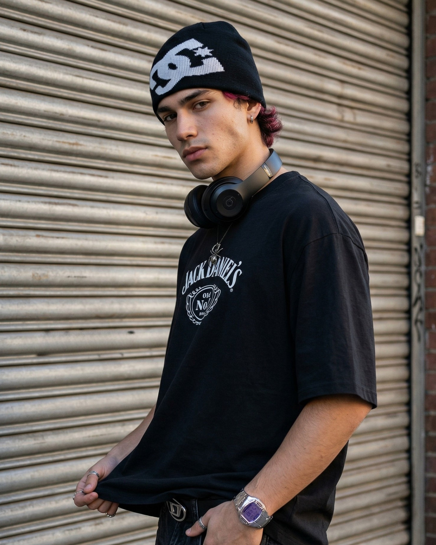 JD Old No. 7 – Black Oversized Tee