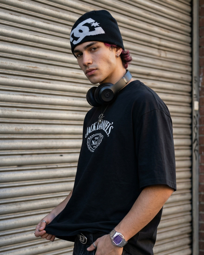 JD Old No. 7 – Black Oversized Tee
