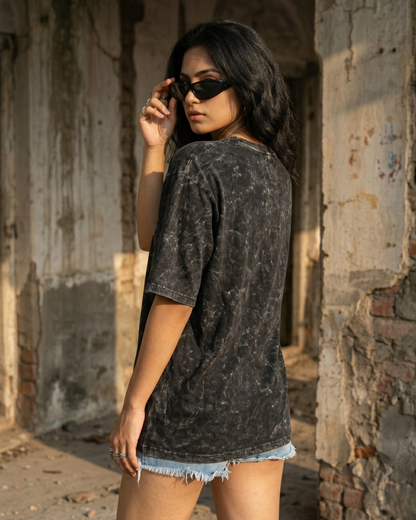 F Off - Acid Washed Oversized Tee