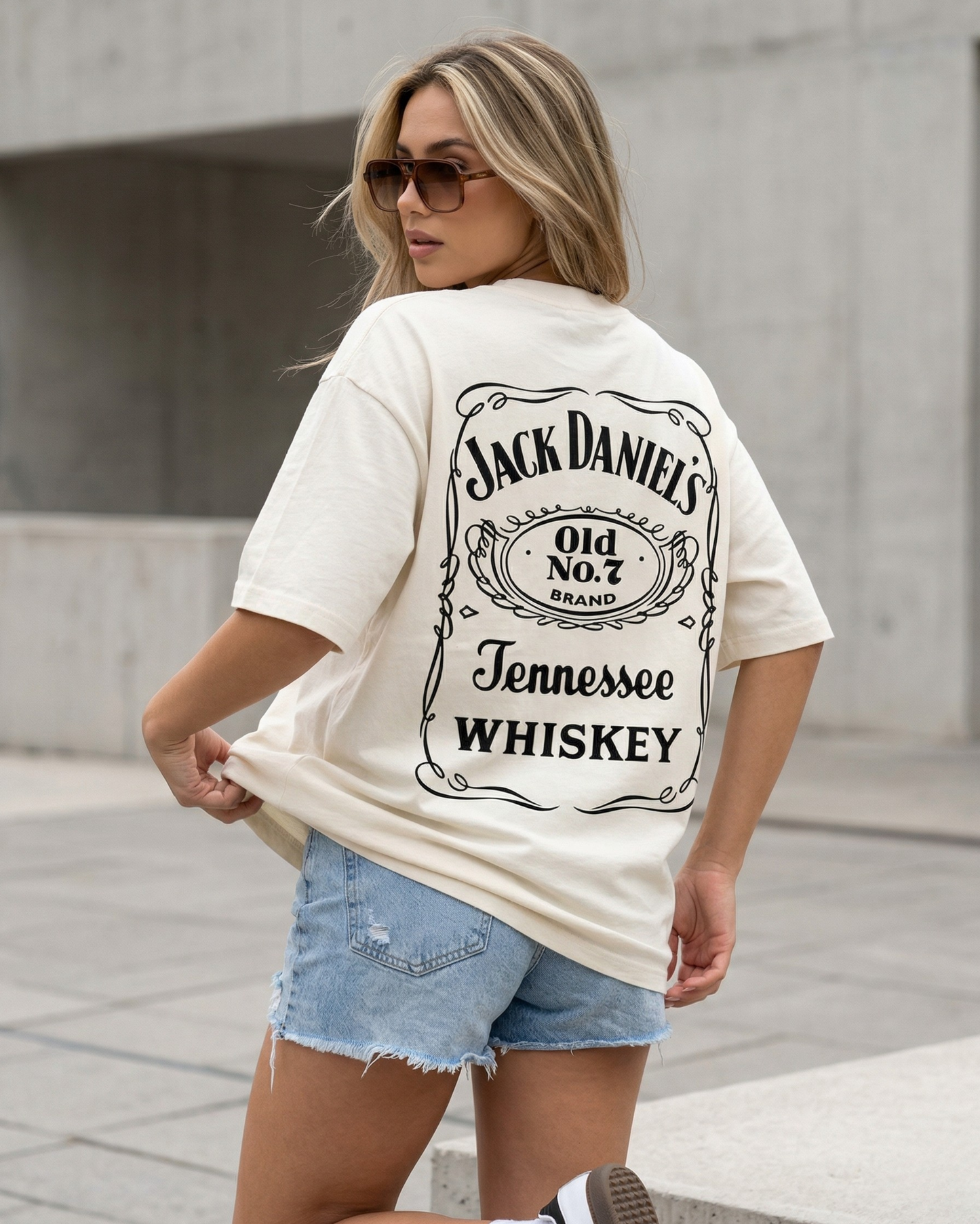 JD Old No. 7 – Off-White Oversized Tee