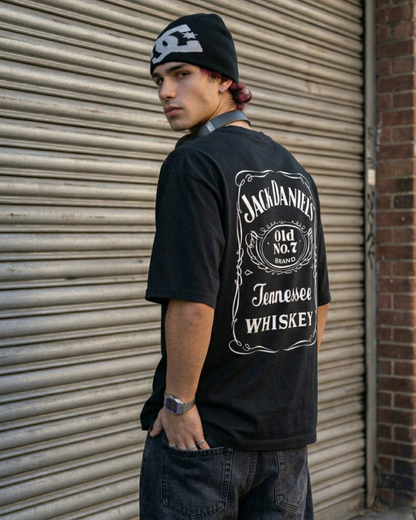 JD Old No. 7 – Black Oversized Tee
